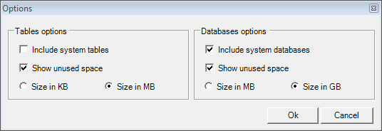 SQLDBSize-OptionsForm